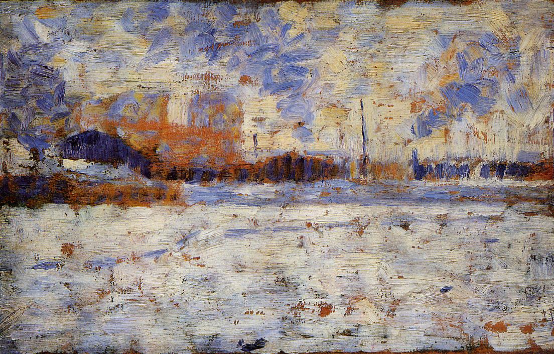 Snow Effect Winter in the Suburbs (1882) - Georges Seurat Tablo