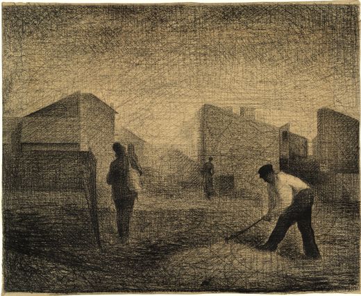 Stone breakers, Le Raincy (1881) - Georges Seurat Tablo