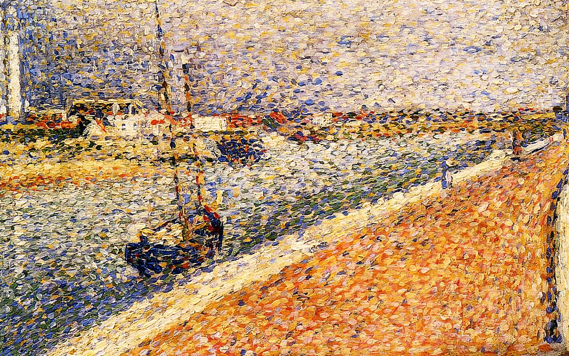 Study for 'The Channel at Gravelines' (1890) - Georges Seurat Tablo