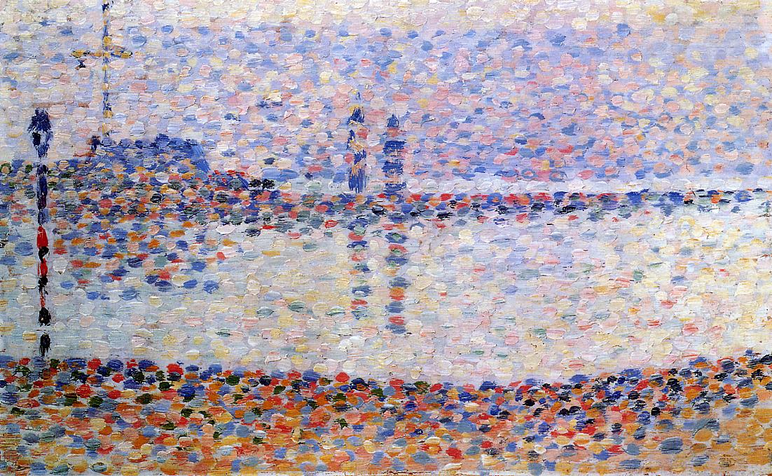 Study for 'The Channel at Gravelines, Evening' (1890) - Georges Seurat Tablo