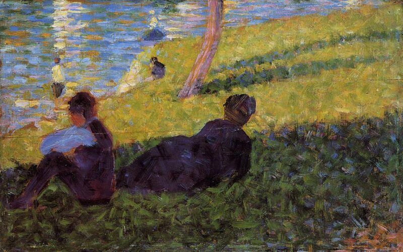 Study for Un dimanche après midi à l'île de la Grande Jatte (1884) - Georges Seurat Tablo