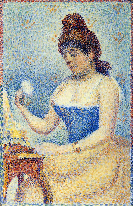 Study for Young Woman Powdering Herself (1889) - Georges Seurat Tablo