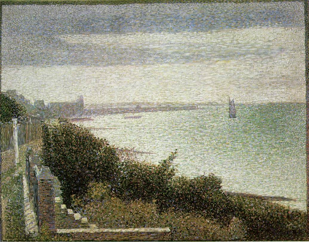 The English Channel at Grandcamp (1885) - Georges Seurat Tablo