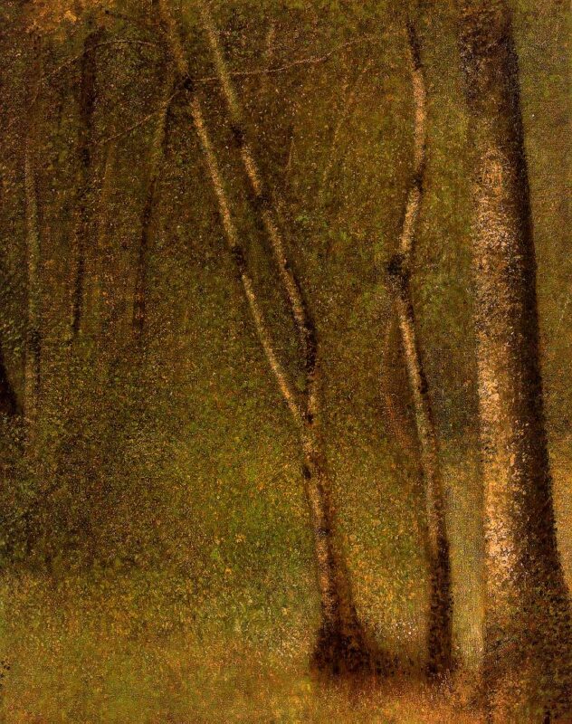 The Forest at Pontaubert (1881) - Georges Seurat Tablo