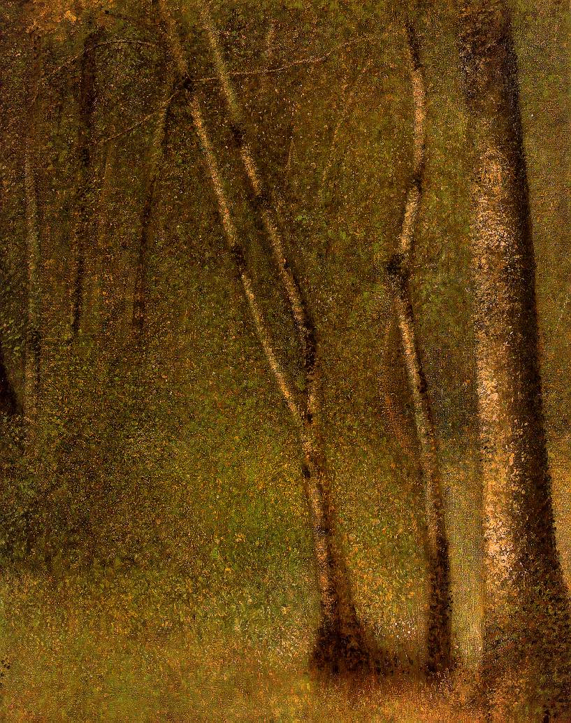 The Forest at Pontaubert (1881) - Georges Seurat Tablo