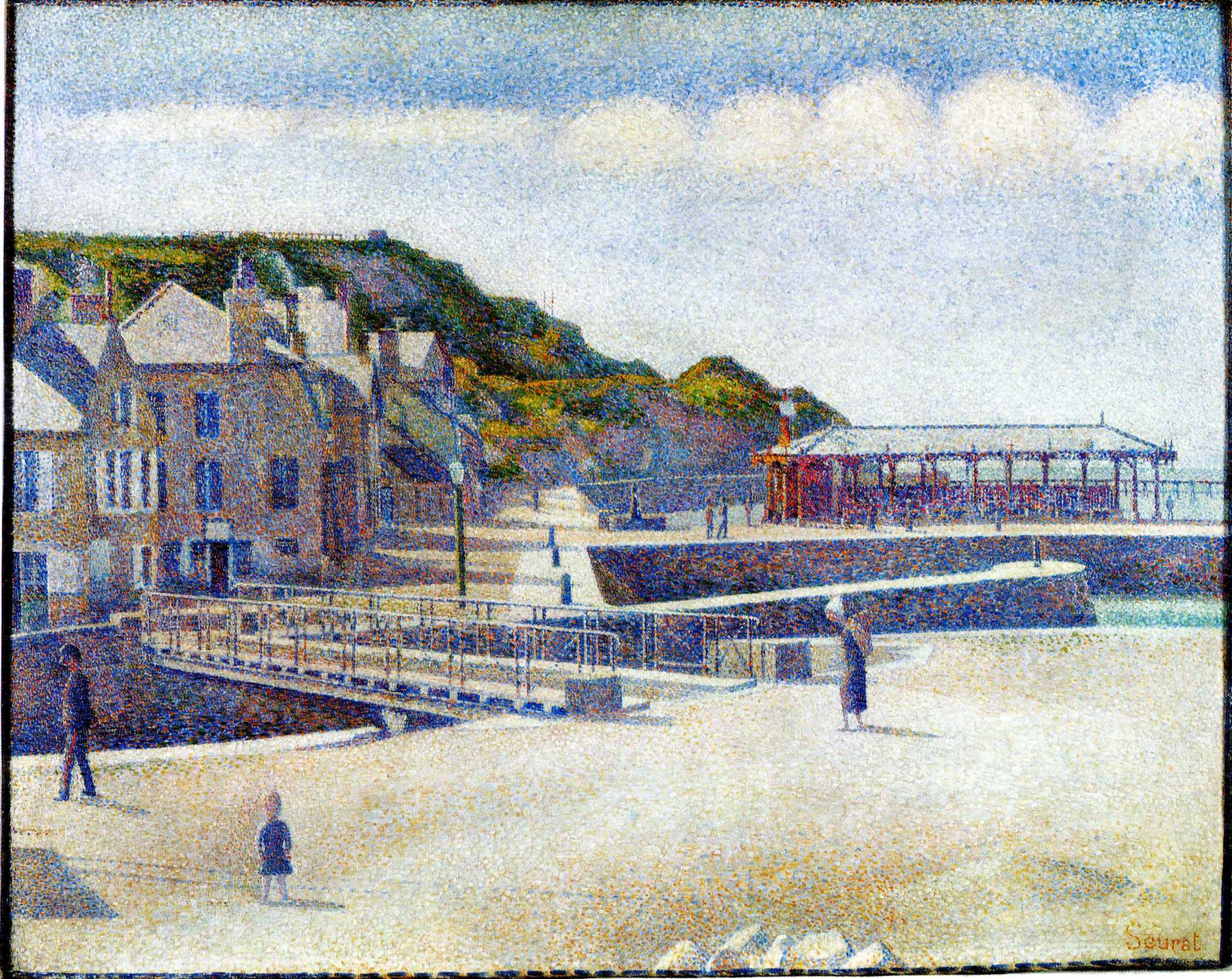 The Harbour and the Quays at Port en Bessin (1888) – Georges Seurat Tablo