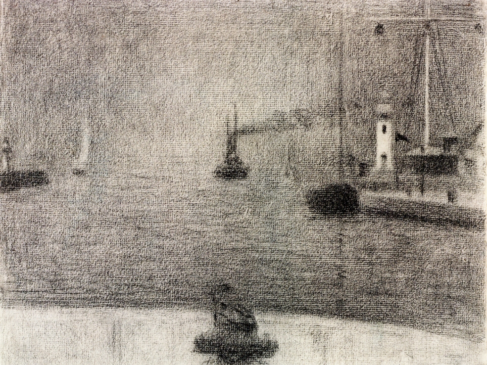The Port of Honfleur (1886) - Georges Seurat Tablo