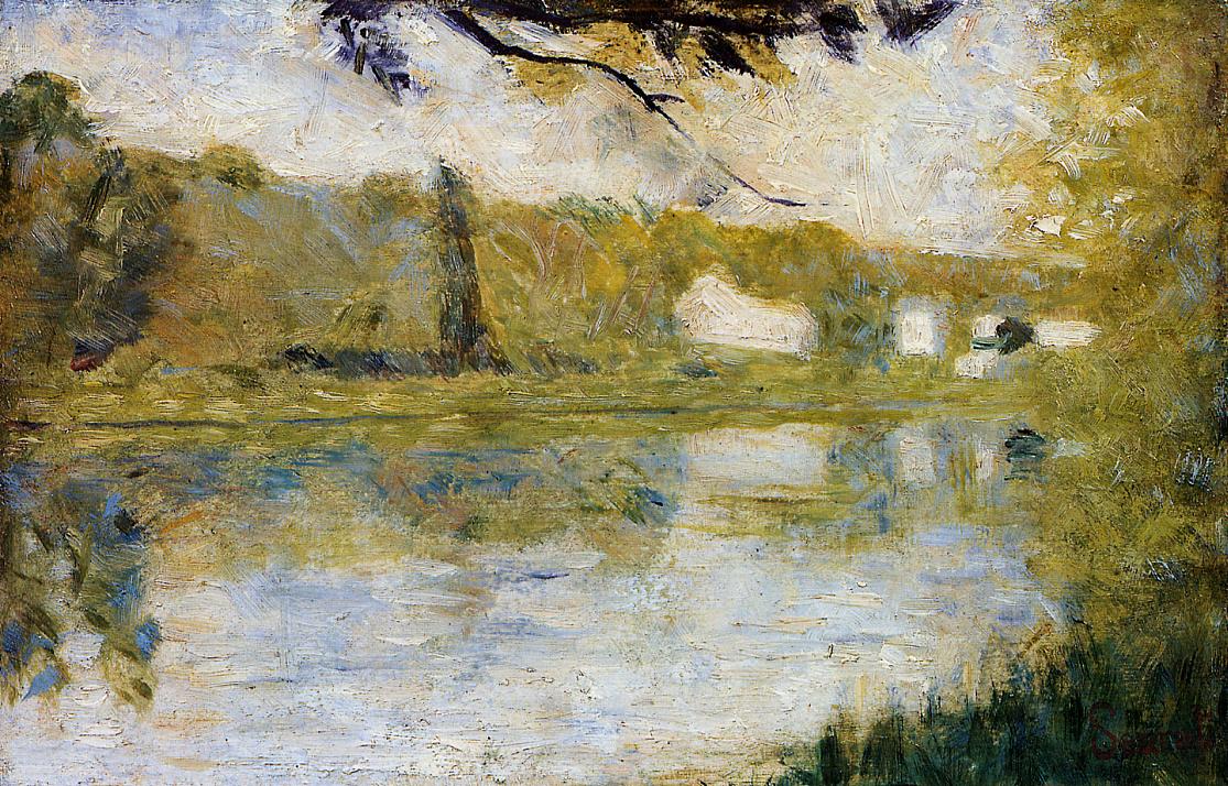 The Riverside (1882) - Georges Seurat Tablo