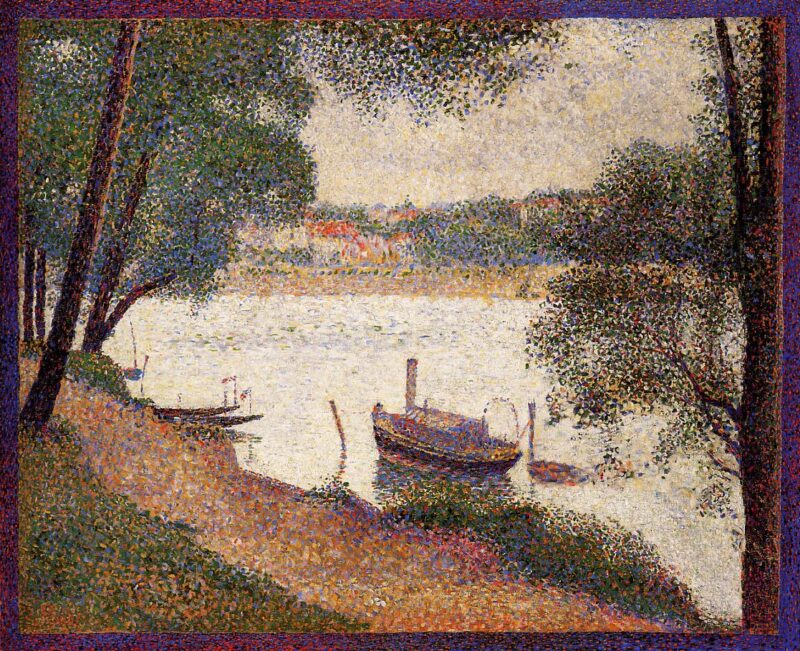 The Seine at La Grande Jatte in the Spring (1888) - Georges Seurat Tablo