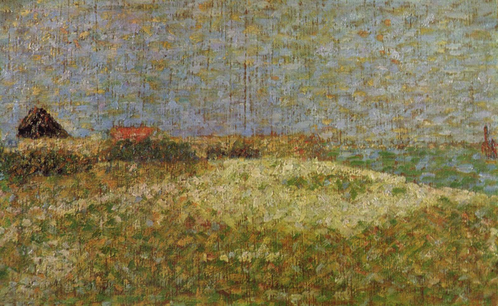The away Samson in Grandcamp (1885) - Georges Seurat Tablo