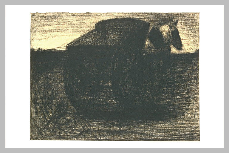 The cart or the horse hauler - Georges Seurat Tablo