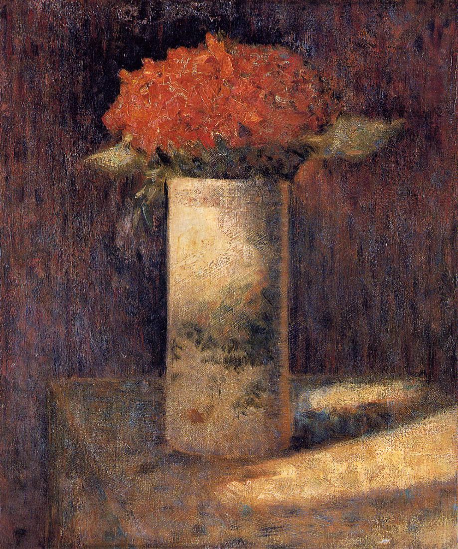 Vase of Flowers (1878) - Georges Seurat Tablo