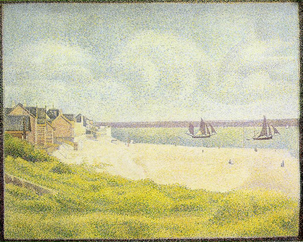 View of Crotoy, the Valley (1889) - Georges Seurat Tablo