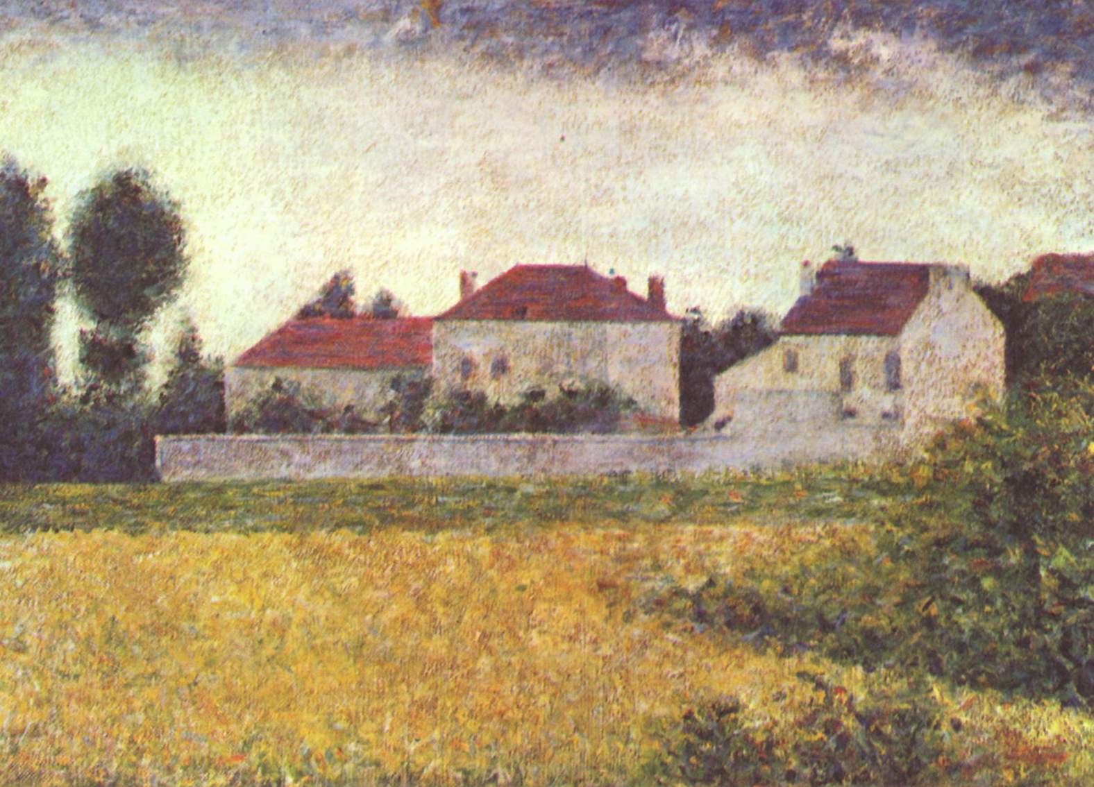White Houses, Ville d'Avray (1882) - Georges Seurat Tablo