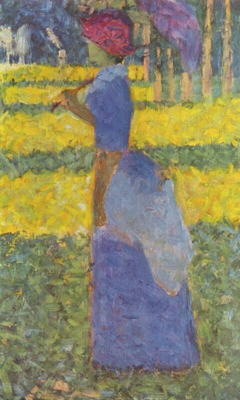 Woman with Umbrella (1884) - Georges Seurat Tablo