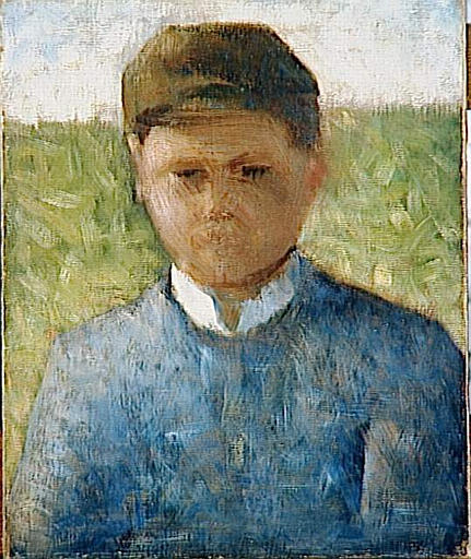 Young Peasant in Blue (1882) - Georges Seurat Tablo