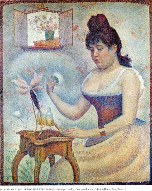 Young Woman Powdering Herself (1889) - Georges Seurat Tablo