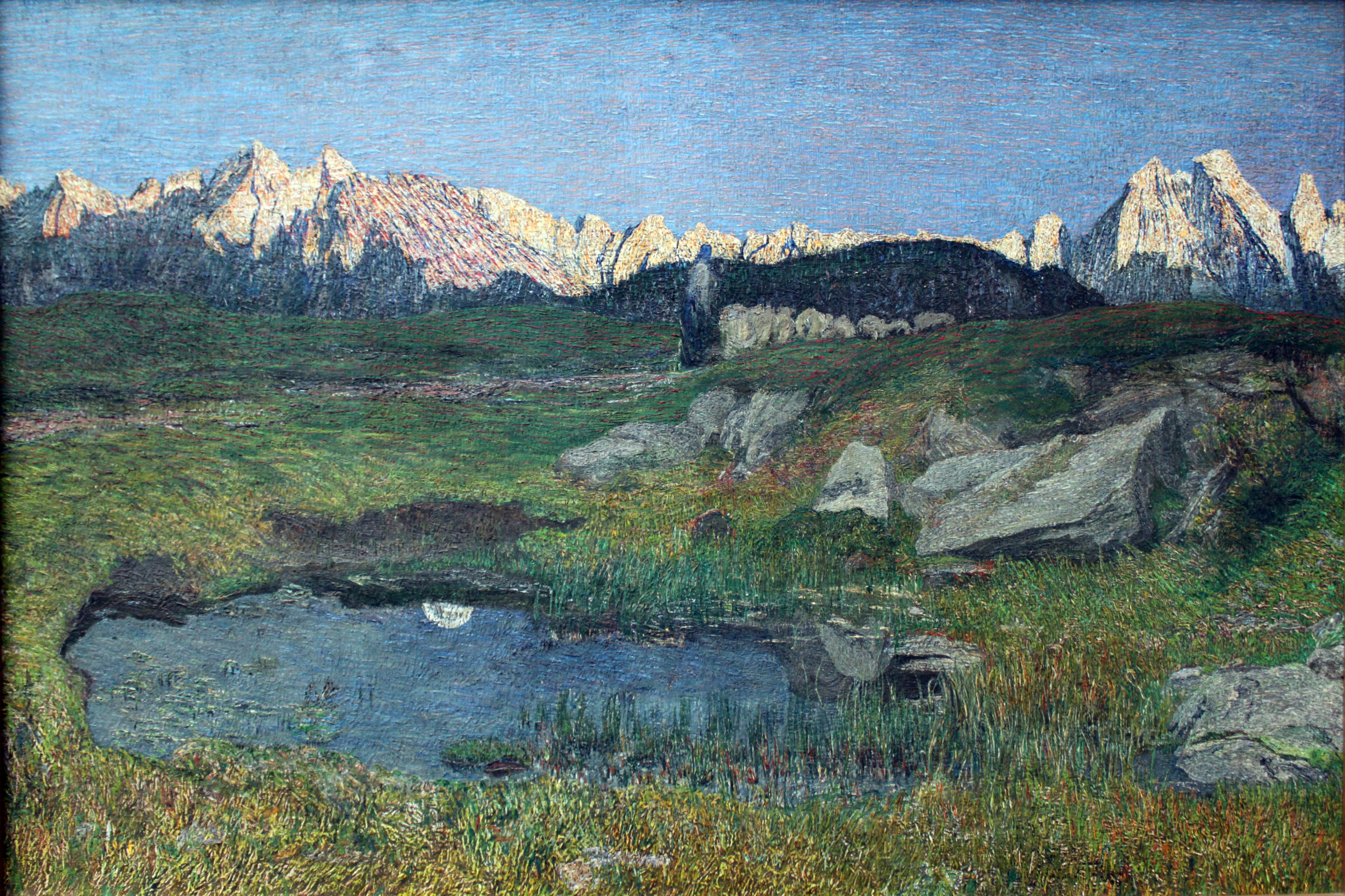 Alpine Landscape at Sunset (1897) - Giovanni Segantini Tablo