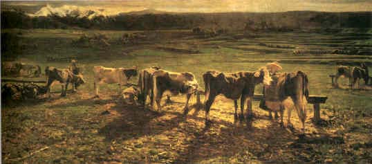 An Der Stange – Giovanni Segantini Tablo