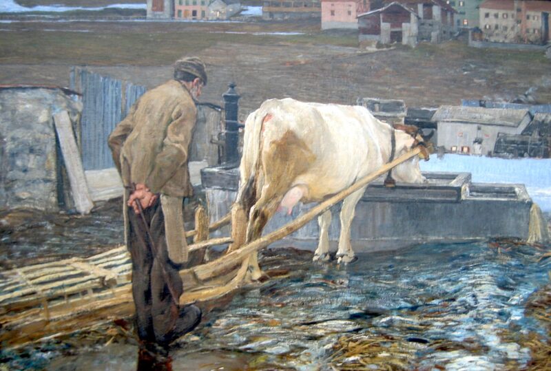Bei Der Schneeschmelze (1888) - Giovanni Segantini Tablo
