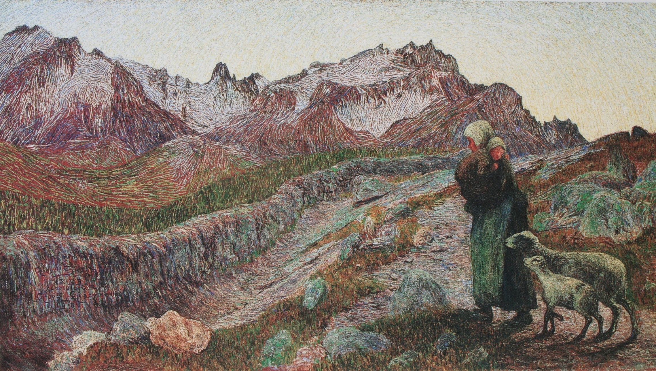 Le Due Madri - Giovanni Segantini Tablo
