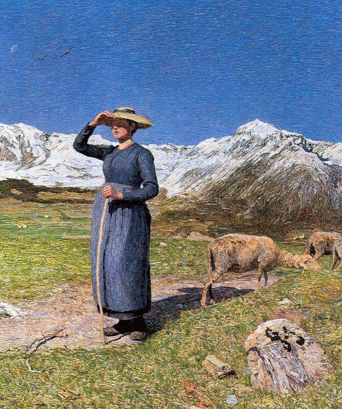 Mittag in Den Alpen (1891) - Giovanni Segantini Tablo