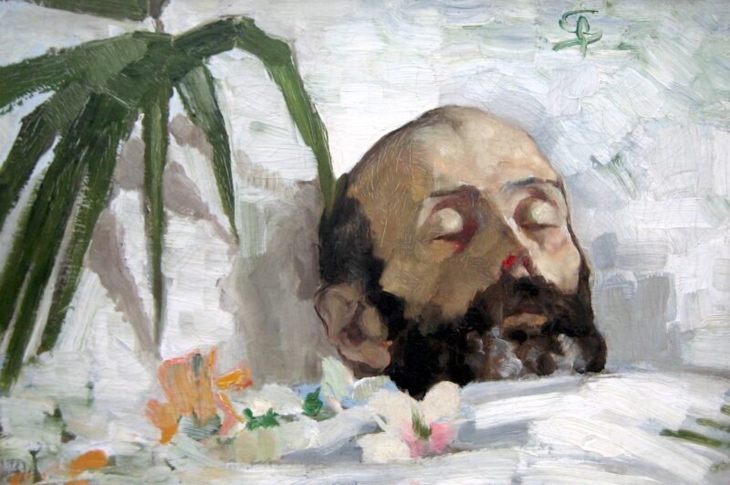 Portrait of a dead man (1884) - Giovanni Segantini Tablo