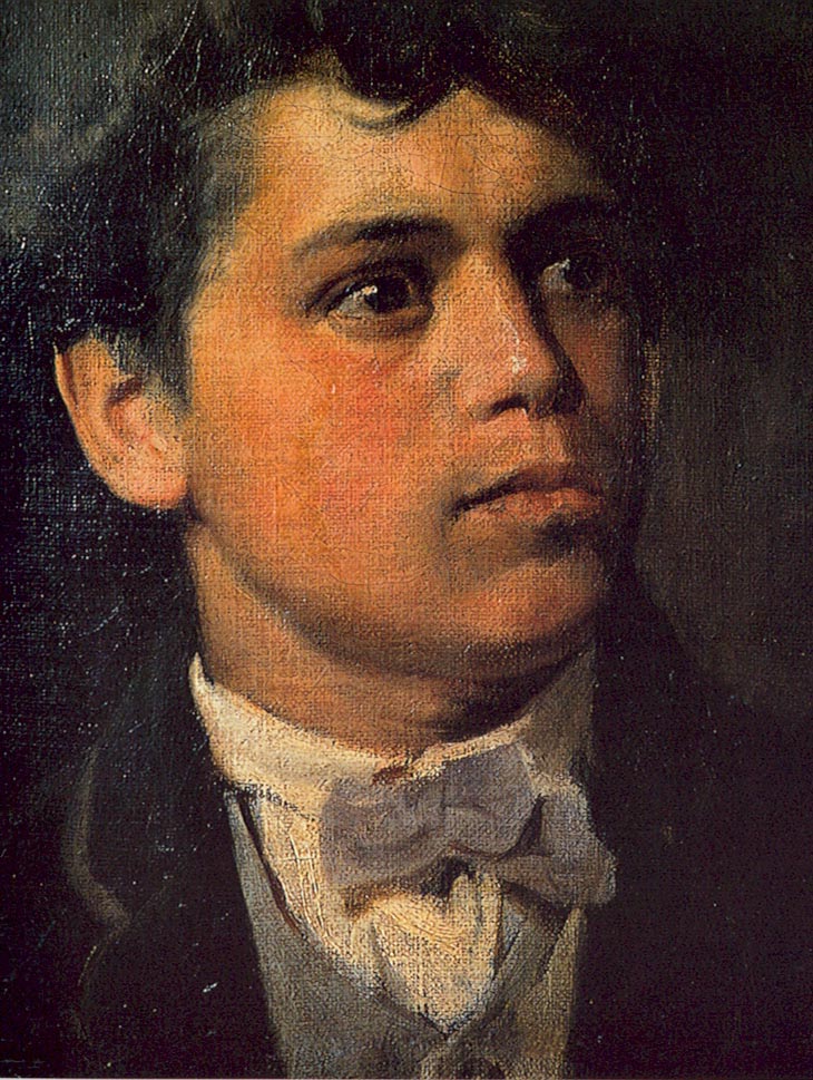 Self portrait as a twenty year old (1880) - Giovanni Segantini Tablo