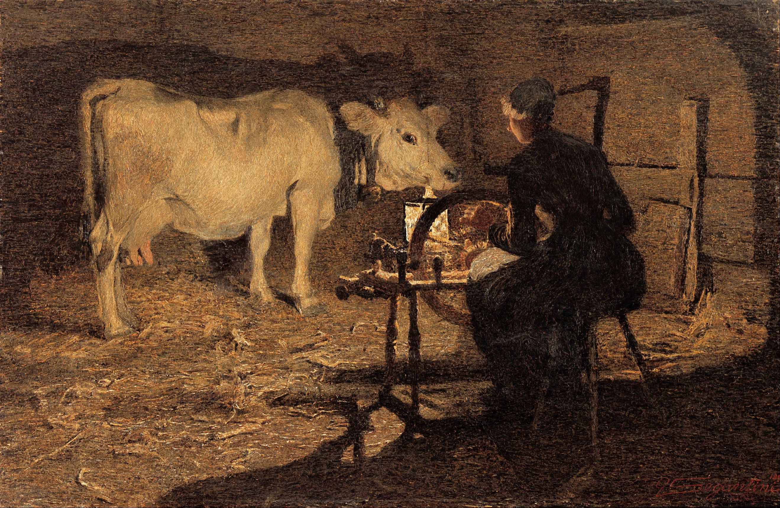 Spinning (1891) - Giovanni Segantini Tablo