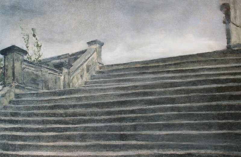 Stair study (1885) - Giovanni Segantini Tablo
