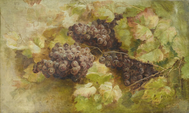 Still Life with Grapes (1899) - Giovanni Segantini Tablo