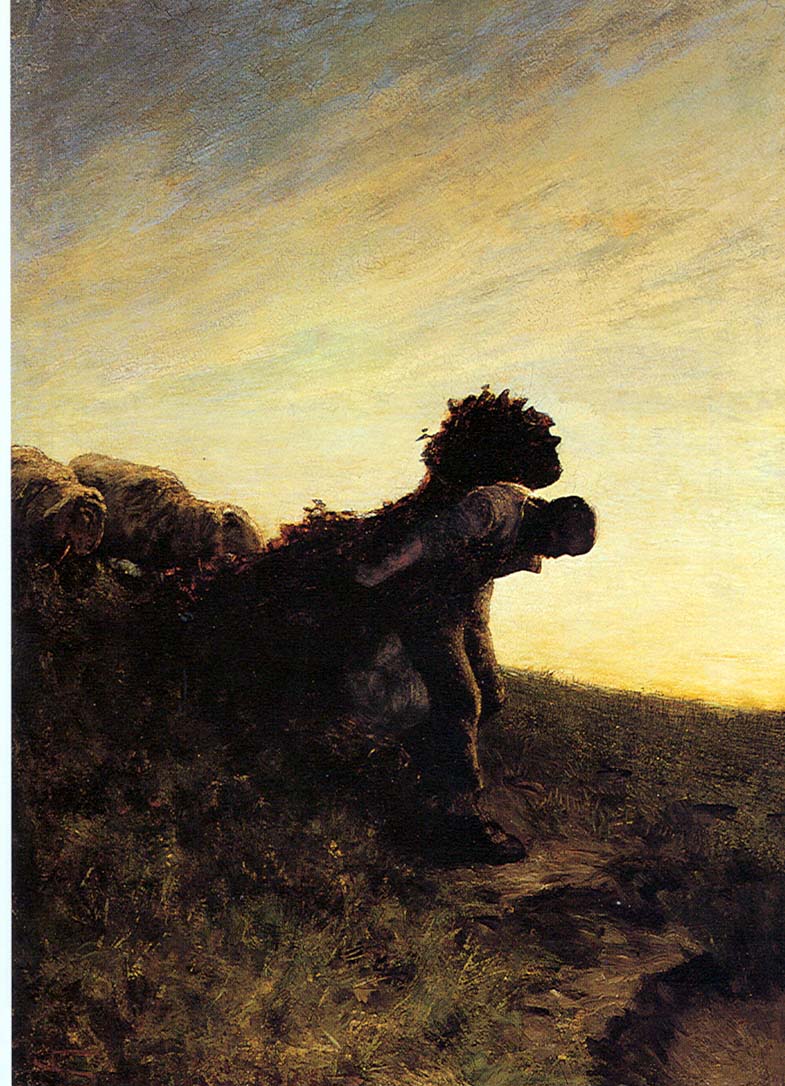 The last effort of the day (1884) - Giovanni Segantini Tablo
