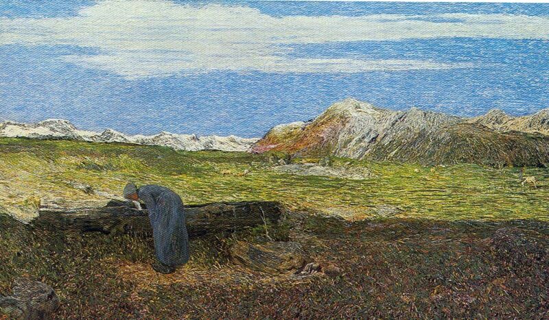 Woman at the Fountain (1894) - Giovanni Segantini Tablo