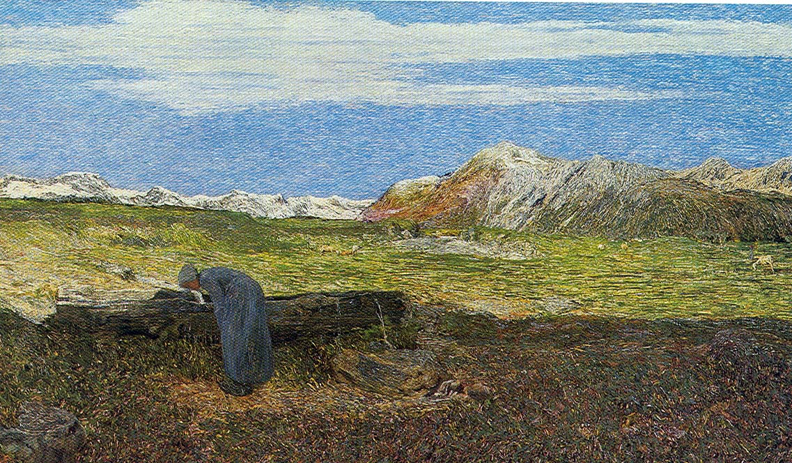 Woman at the Fountain (1894) - Giovanni Segantini Tablo