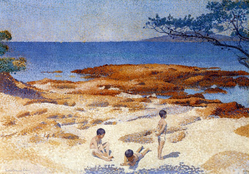 Beach at Cabasson – Henri-Edmond Cross Tablo
