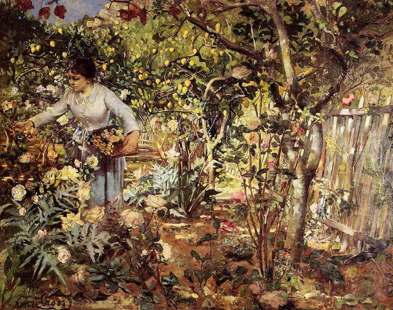 Corner of the Garden in Monaco (1884) - Henri-Edmond Cross Tablo