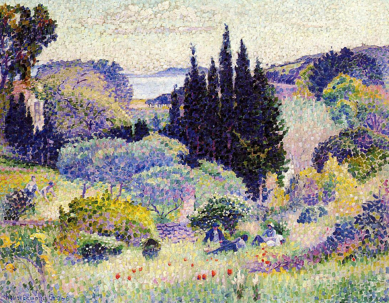 Cypress, April (1904) - Henri-Edmond Cross Tablo