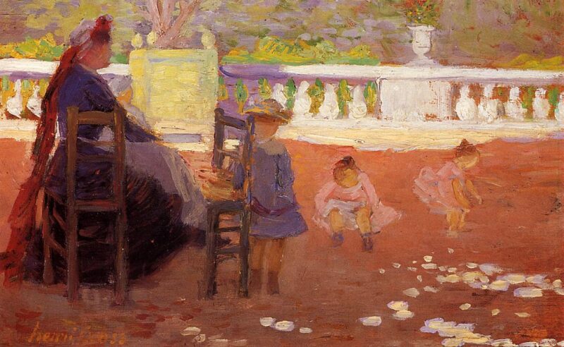 In the Luxembourg Gardens - Henri-Edmond Cross Tablo