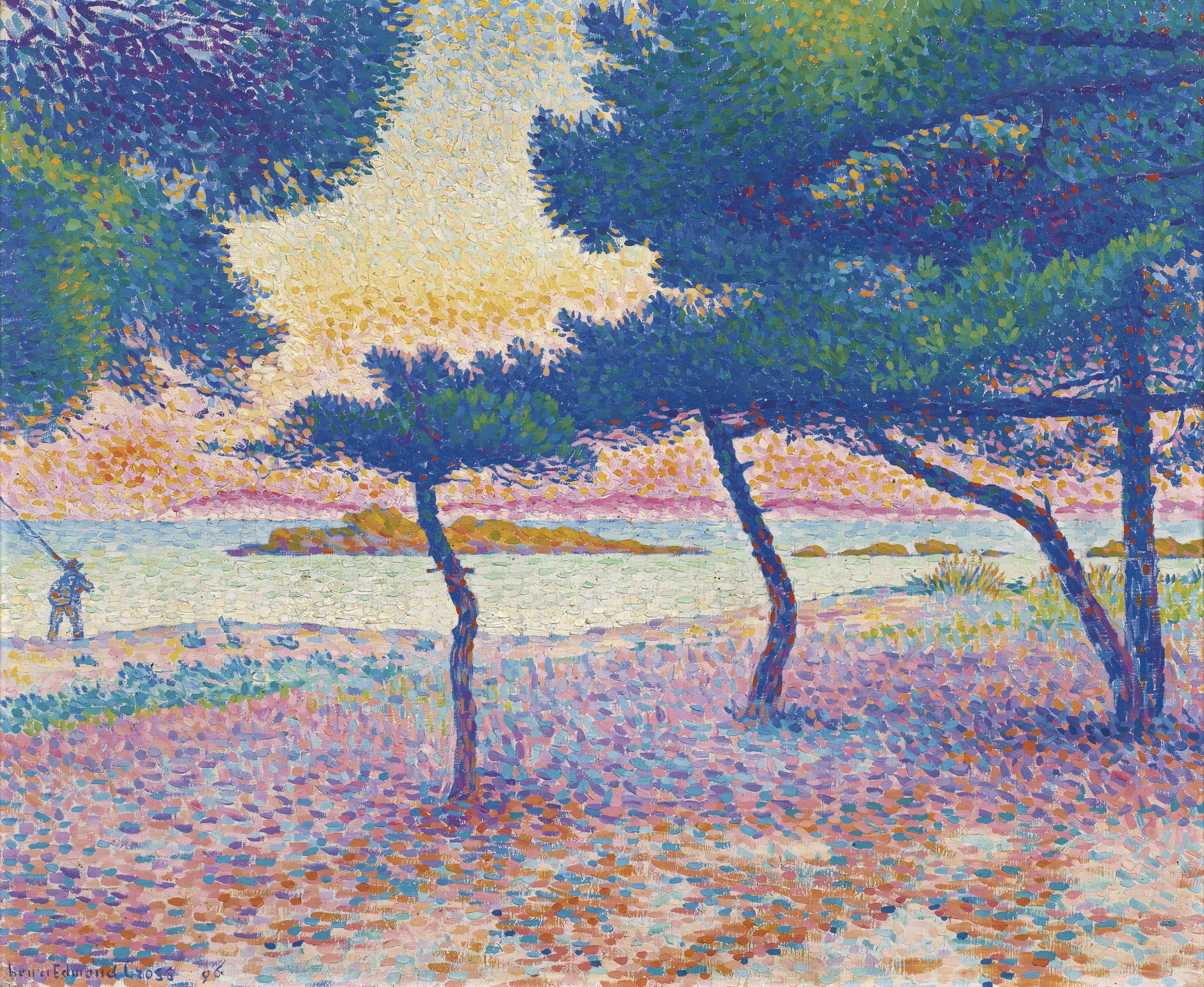 La Plage de Saint Clair (1896) - Henri-Edmond Cross Tablo