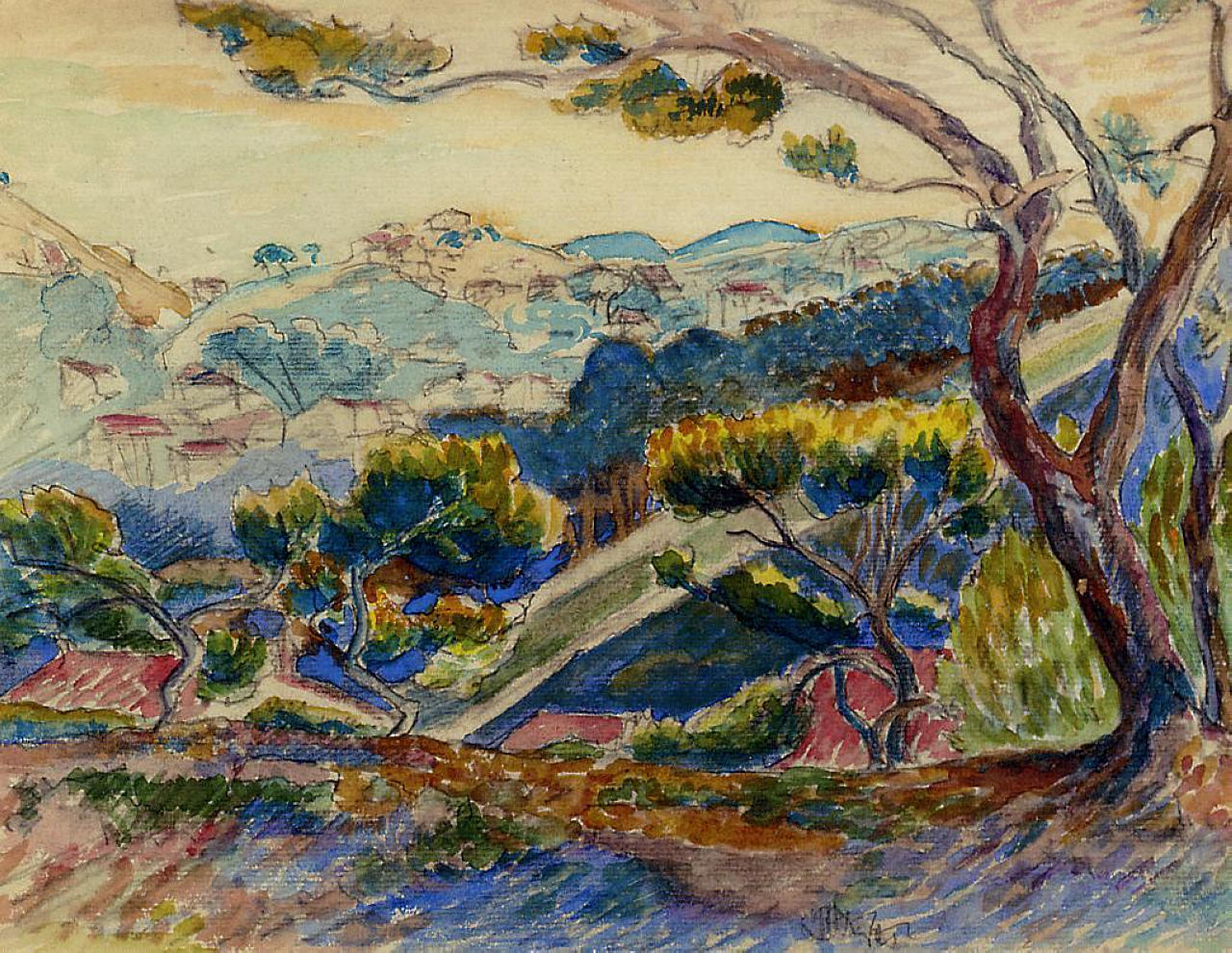 Landscape (1909) - Henri-Edmond Cross Tablo