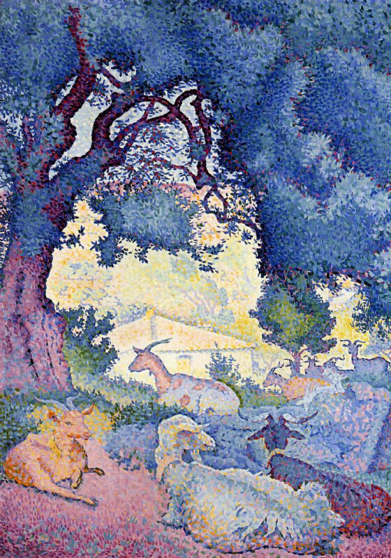 Landscape with Goats (1895) - Henri-Edmond Cross Tablo