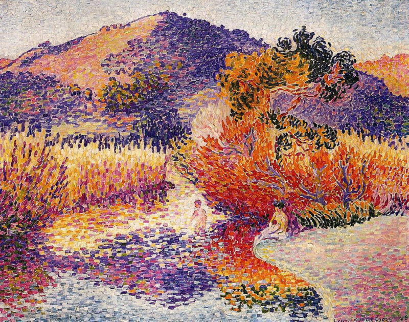 River in Saint Clair (1908) - Henri-Edmond Cross Tablo