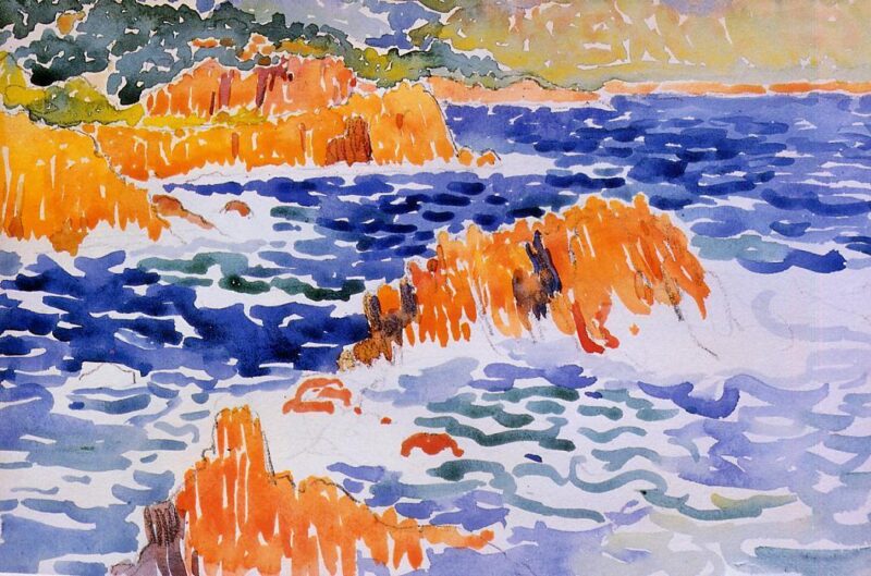 Rocks at Trayas (1902) - Henri-Edmond Cross Tablo