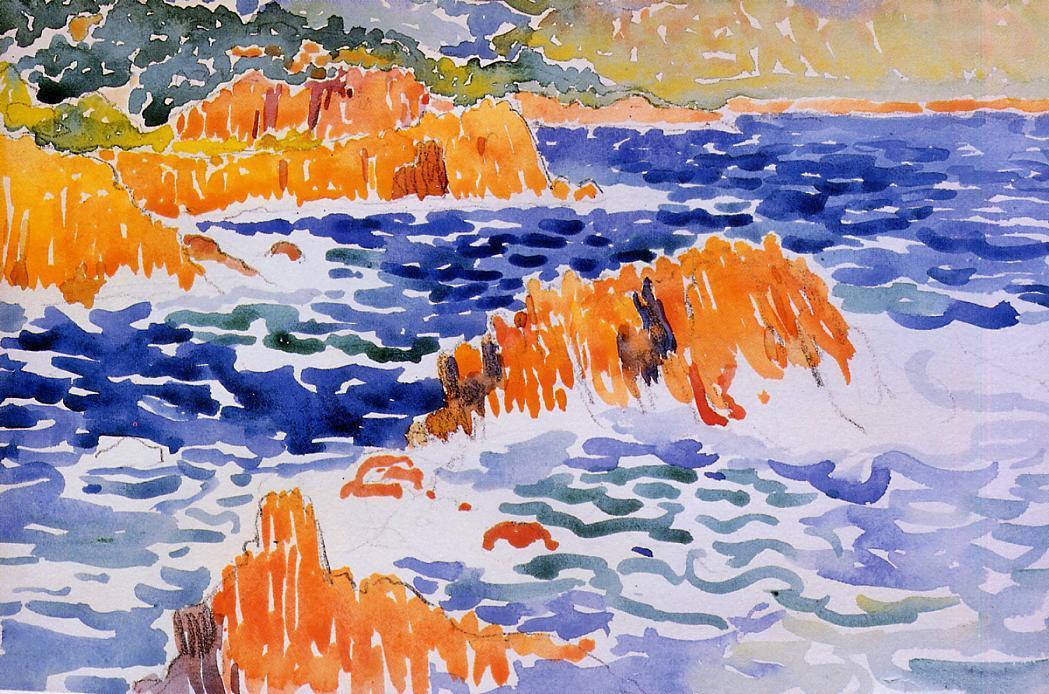 Rocks at Trayas (1902) - Henri-Edmond Cross Tablo