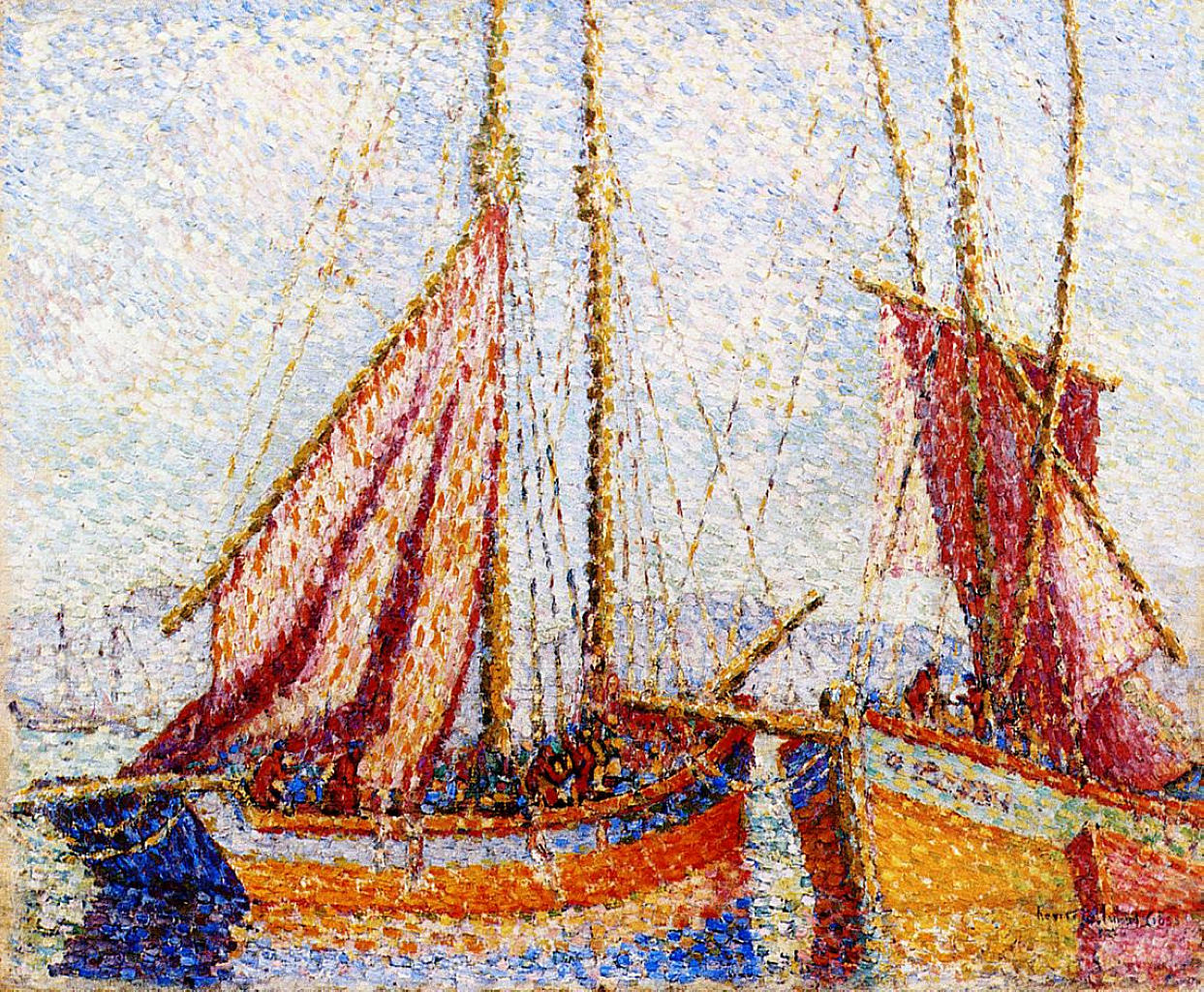 Sailboats - Henri-Edmond Cross Tablo