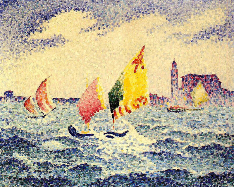 Sailboats near Chicago (1903) - Henri-Edmond Cross Tablo