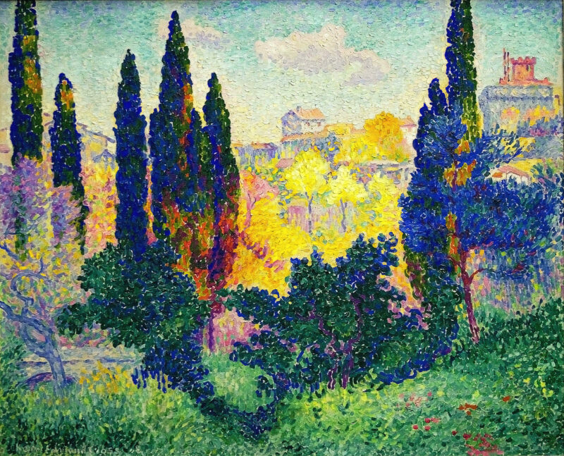 The Cypresses at Cagnes (1908) – Henri-Edmond Cross Tablo