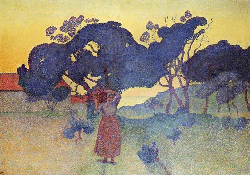 The Farm, Evening (1893) - Henri-Edmond Cross Tablo