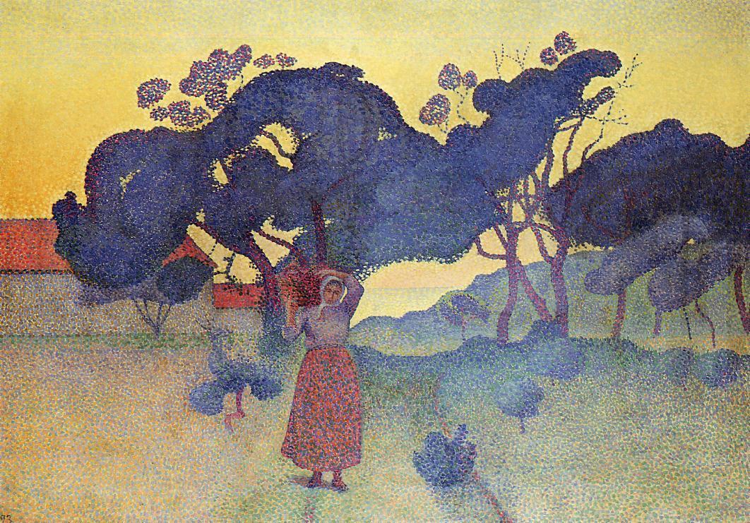 The Farm, Evening (1893) - Henri-Edmond Cross Tablo