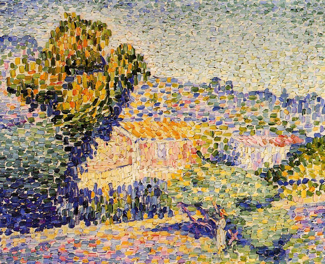 The Pink House (1901) Henri-Edmond Cross tablo - Dekolata